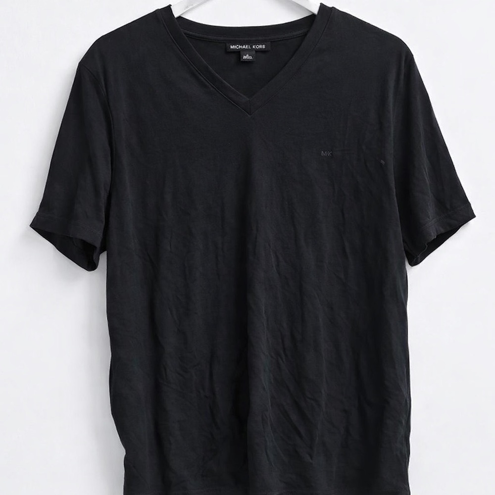 Michael Kors Black V-Neck Short Sleeve Tee